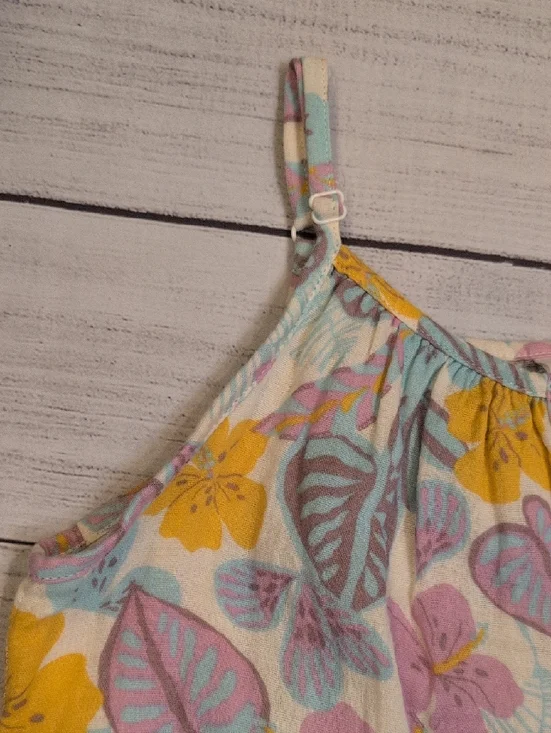 Cat & Jack Girls Floral Tank and Shorts Set - Yellow, Pink, Gray, Blue - Picture 4 of 13